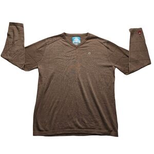 Burton V-Neck Sweater Brown Long Sleeve Men’s XL Cotton Blend